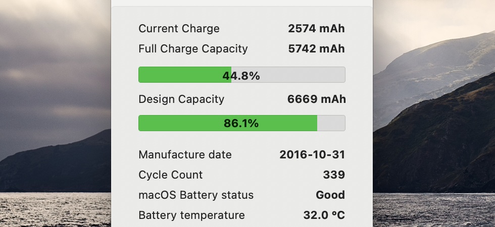 How to see battery load cycles on a Mac